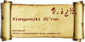 Visnyovszki Áron névjegykártya