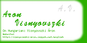 aron visnyovszki business card