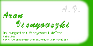 aron visnyovszki business card